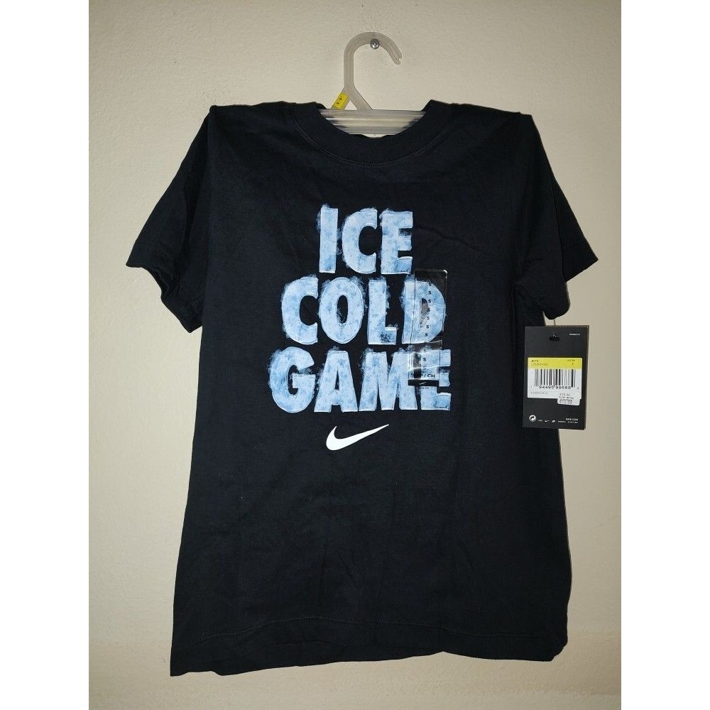 New with tag Youth Boys Nike Dri Fit Ice Cold Game Black T Shirt Youth Size S
